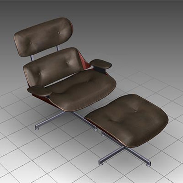 3d eames longe chair ottoman model - Eames Longe Chair and Ottoman by mostlysquare