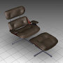 3d eames longe chair ottoman model