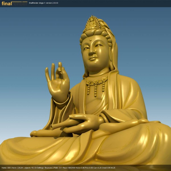 3d model bodhisattva buddha statue - Kwan yin Bodhisattva (Buddha) statue by VirtualWax