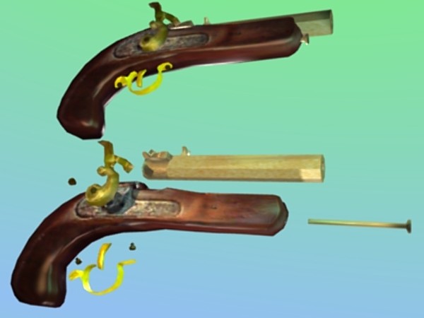 3d flintlock pistol model - Flintlock Dueling Pistol by Zsprite24