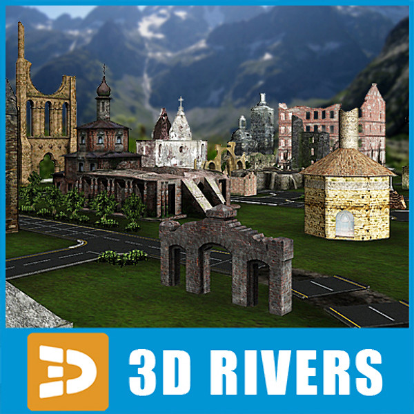 3d model ruined town - Ruined town by 3DRivers... by 3DRivers