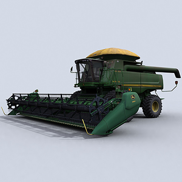 combine harvester draper platform 3d model - Combine Harvester 1 with Draper Platform by papillon