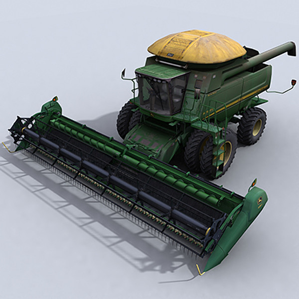 combine harvester draper platform 3d model - Combine Harvester 1 with Draper Platform by papillon
