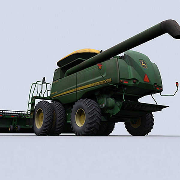 combine harvester draper platform 3d model - Combine Harvester 1 with Draper Platform by papillon