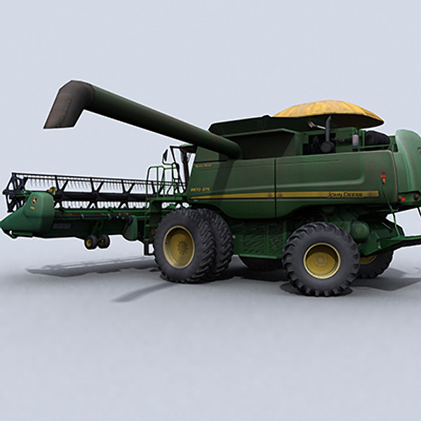 combine harvester draper platform 3d model - Combine Harvester 1 with Draper Platform by papillon