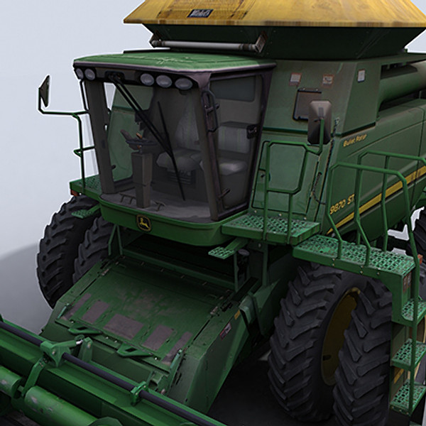 combine harvester draper platform 3d model - Combine Harvester 1 with Draper Platform by papillon