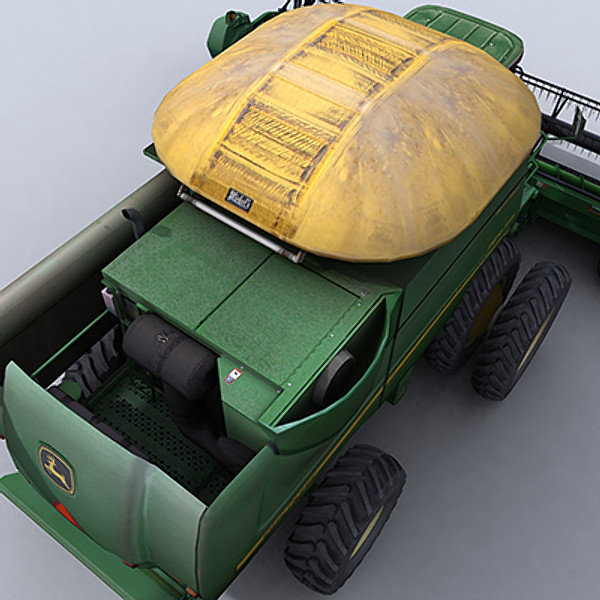 combine harvester draper platform 3d model - Combine Harvester 1 with Draper Platform by papillon