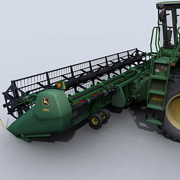 combine harvester draper platform 3d model - Combine Harvester 1 with Draper Platform by papillon