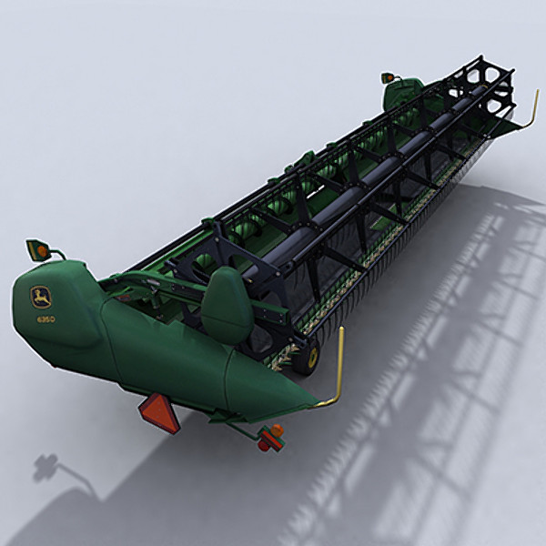 combine harvester draper platform 3d model - Combine Harvester 1 with Draper Platform by papillon
