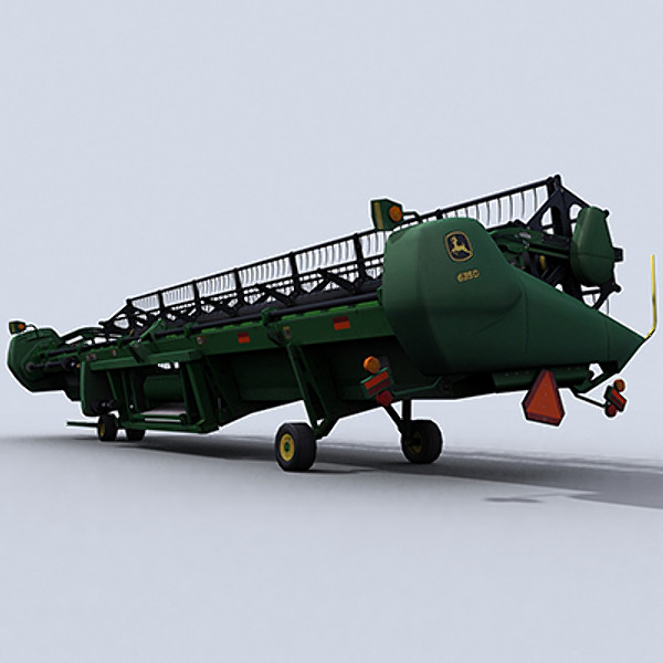 combine harvester draper platform 3d model - Combine Harvester 1 with Draper Platform by papillon