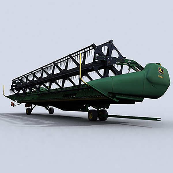 combine harvester draper platform 3d model - Combine Harvester 1 with Draper Platform by papillon