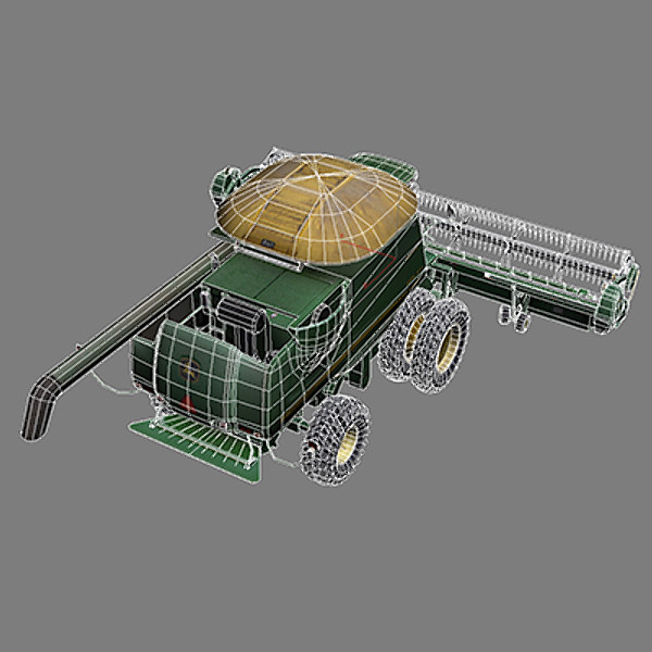 combine harvester draper platform 3d model - Combine Harvester 1 with Draper Platform by papillon