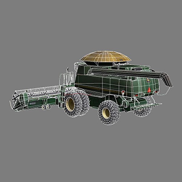 combine harvester draper platform 3d model - Combine Harvester 1 with Draper Platform by papillon