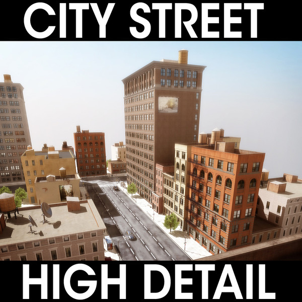 city street 3d model - CITY STREET by Nodexis