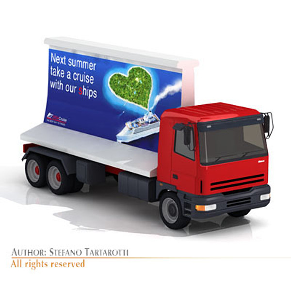 3d model advertisment truck - Ad truck by tartino