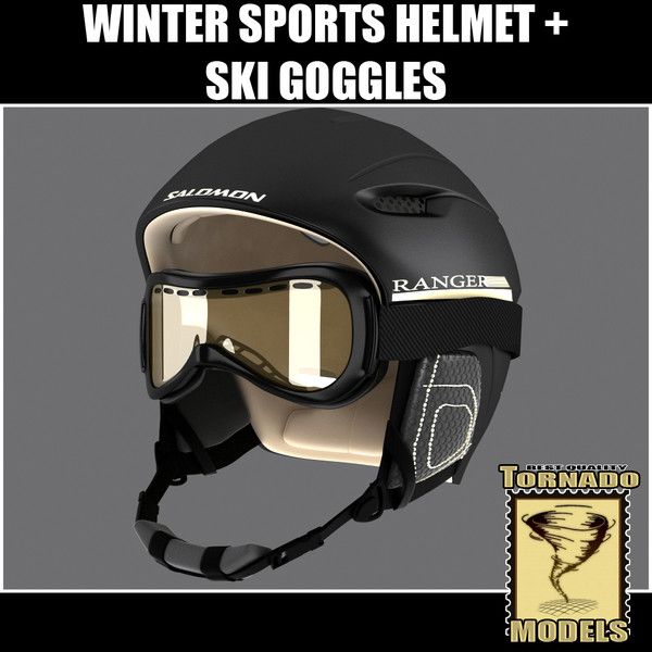 3d model winter sports helmet ski - Winter Sports Helmet and Ski Goggles by Tornado Studio