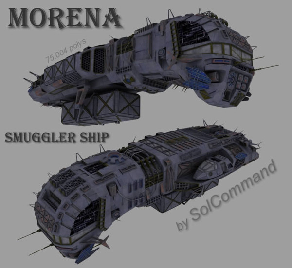 free obj model ship morena - Morena Smuggler Ship by SolCommand