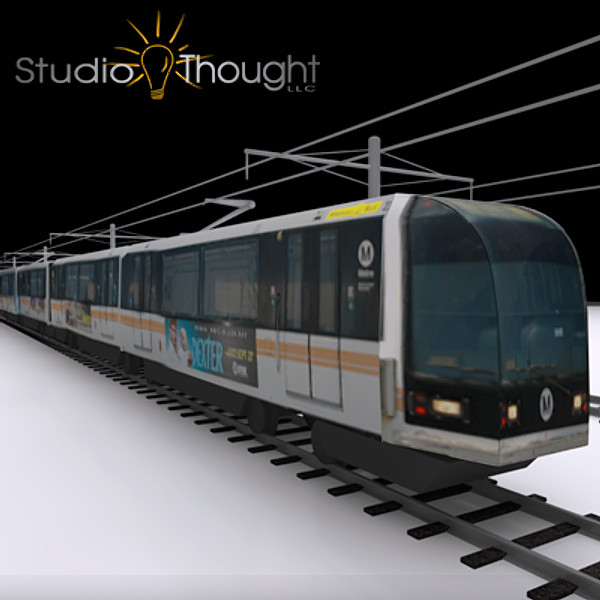 car light rail passenger train 3d 3ds - Train (Light Rail) - Los Angeles EXPO line by StudioThought