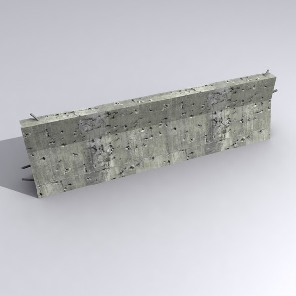 concrete barrier polys max - Low Poly Cement Barrier by Game Model Creations