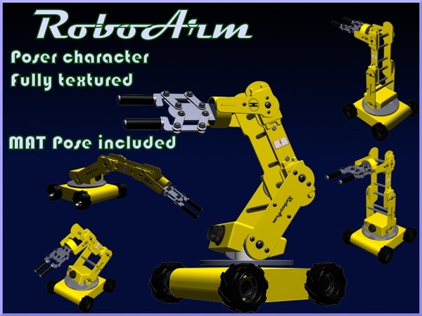 roboarm character poser 3d model - RoboArm Character by Almalm