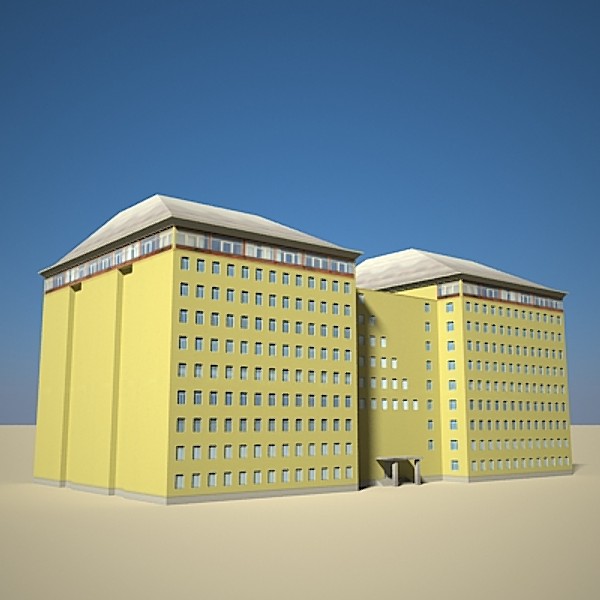 3ds twin office building - Twin office building – low polygon by sabah_au