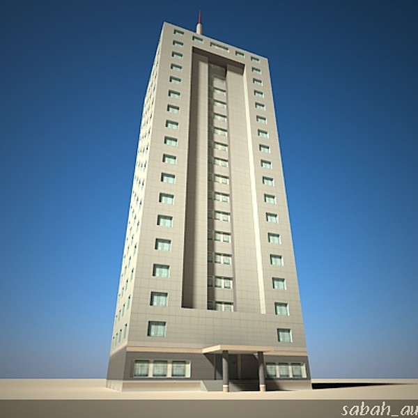 3d rise office building model - High rise office building01- lowpoly by sabah_au