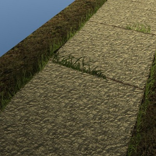 3dsmax sidewalk grass - Sidewalk & Grass by RJRdesign