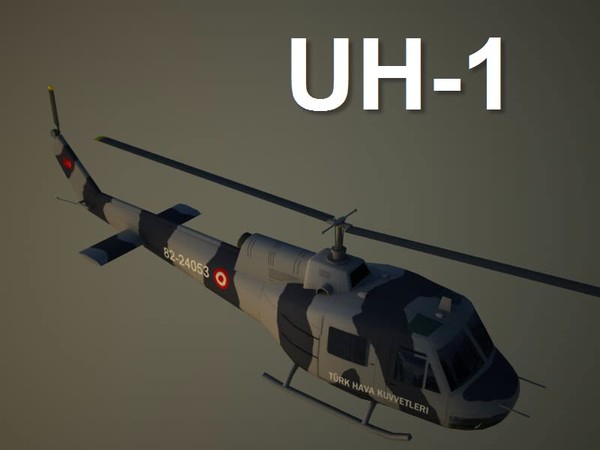 3ds max uh-1 iroquois helicopter single - UH-1 Iroquois by Alexander Miller