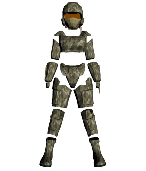 combat armour female body 3ds - Female Combat Armour by ChrisStolze