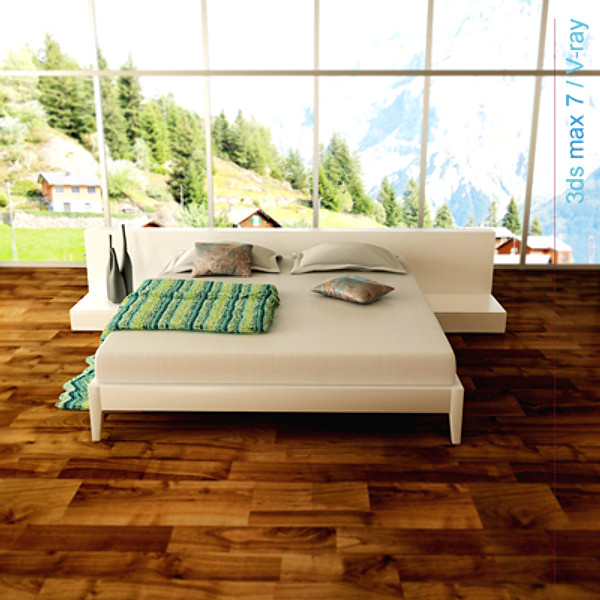 obj architectural - bed with bedside cabinet by lajhar