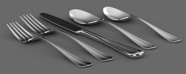 flatware silverware dining 3ds - Complete Place Setting by 3DGathering