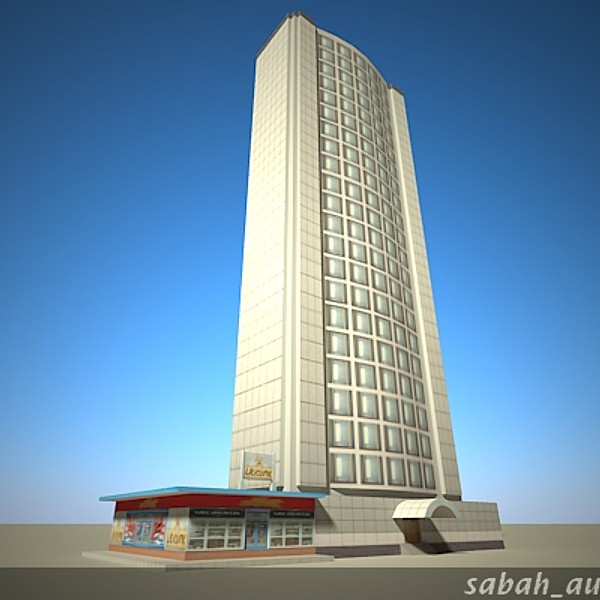 3d rise office building - High rise office building02- lowpoly by sabah_au