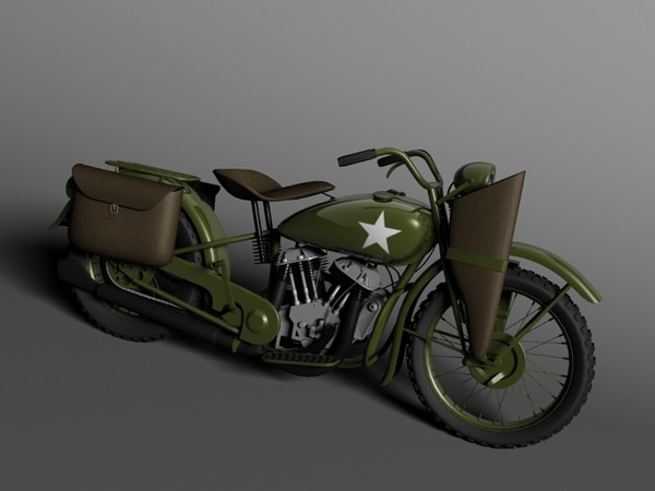 harley-davidson wla 3d obj - Harley-Davidson WLA 1942 WWII by Gonzo_3d
