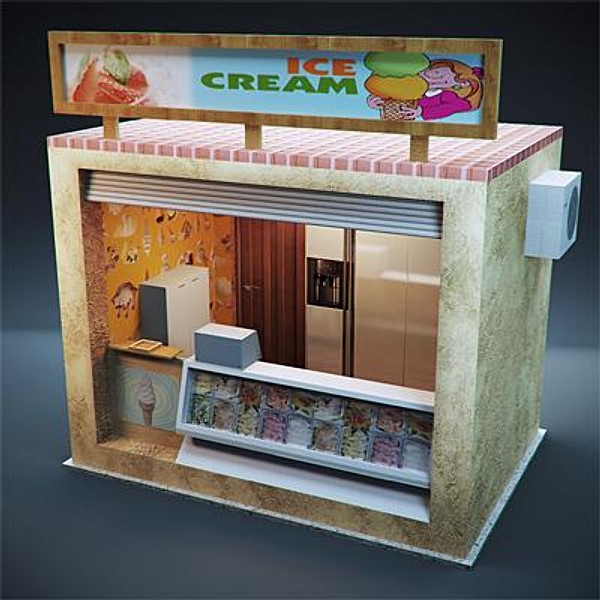 3d model of icecream shop park - IceCream Shop by Stubborn3D