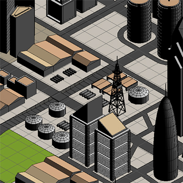 3d model cityscape city - Cityscape 3D  001.zip by Modular3D
