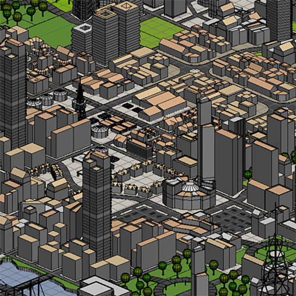 3d model cityscape city - Cityscape 3D  001.zip by Modular3D