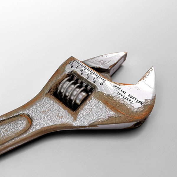 3d model old rusty adjustable wrench - Rusty adjustable wrench by Ykay