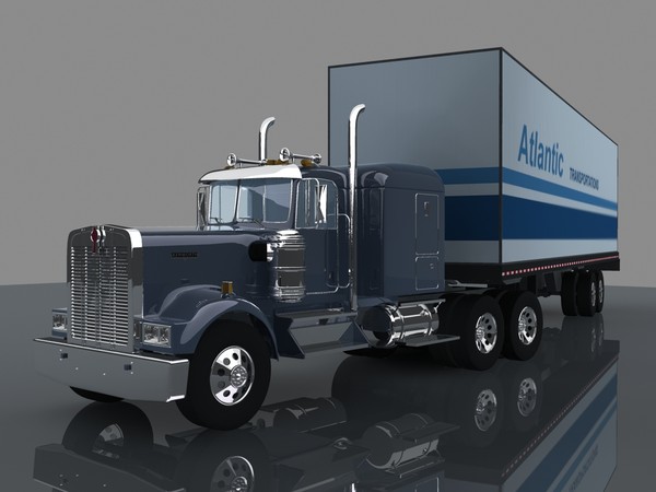 w900 semi-truck truck 3d max - Kenworth W900 by 3depix