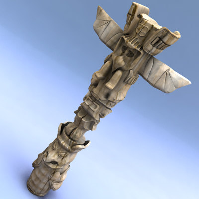 indian totem 3d model - Totem by C4DmodelSHOP