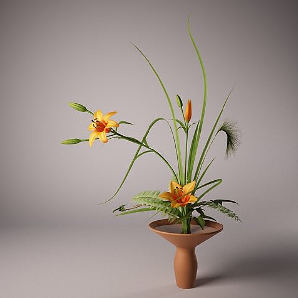 3d model lilly ikebana - Ikebana 001 by Romlin3d