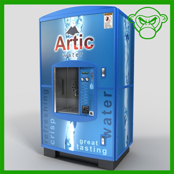 water vending machine 3d model - water vending machine by monkeyodoom