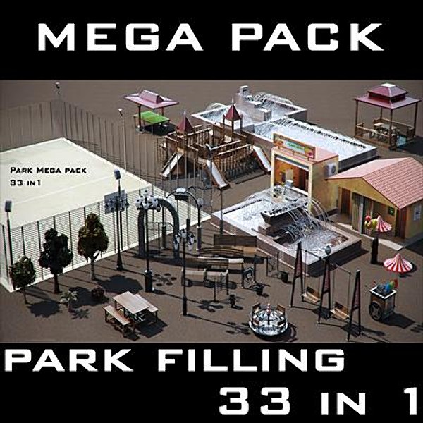 3d park files model - Park filling Pack by Stubborn3D