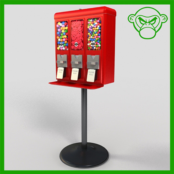 gumball machine 1 3d model - gumball machine 1... by monkeyodoom