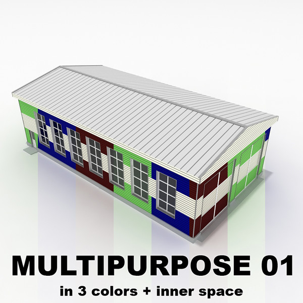 3d facility building 01 - Multipurpose building 01 by ralpatov