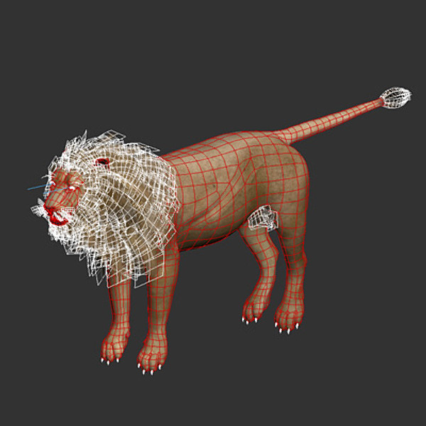 3ds max lion fur - Animated Lion... by NONECG