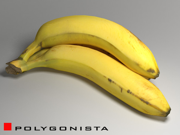 banana fruit 3d model - Yellow Bananas... by polygonista
