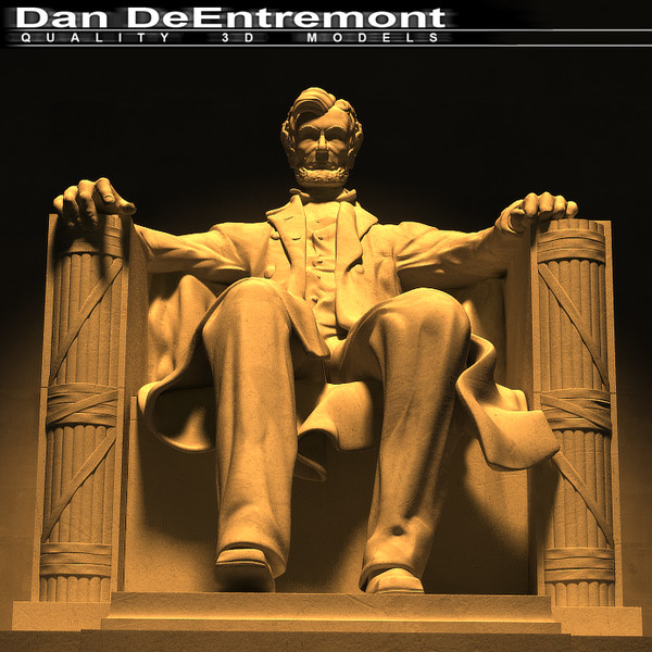 3d model memorial statue - Lincoln Memorial Statue by dandeentremont