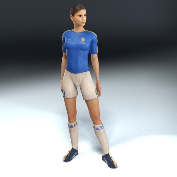 female football player rigged 3d model - Football Rigged Female A... by ES3DStudios