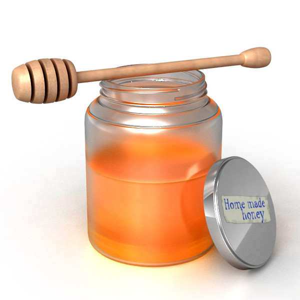 honey jar stirrer 3d model - Honey Jar and Stirrer... by sweiry_tv