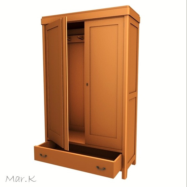 wardrobe art nouveau 3d 3ds - Wardrobe_m by Mar.K